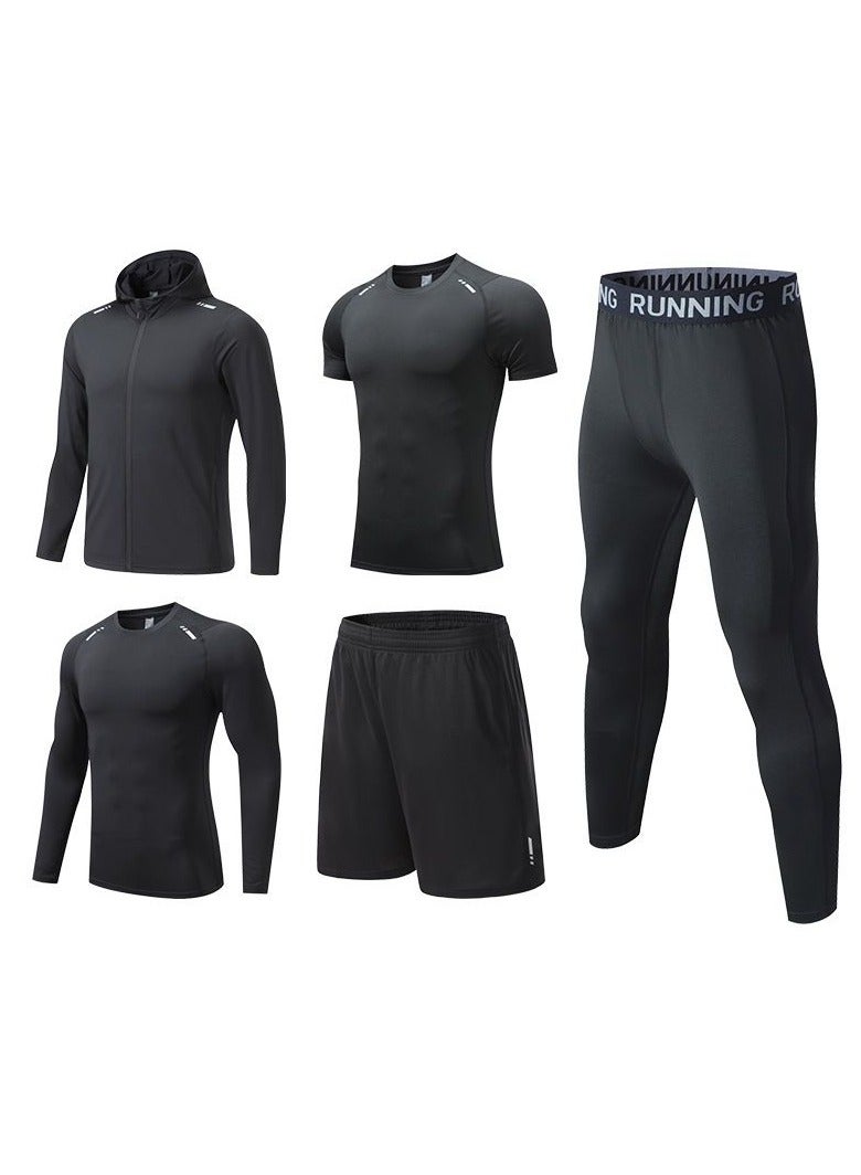 Sports Suit Men's Fitness Clothing Five Piece Set