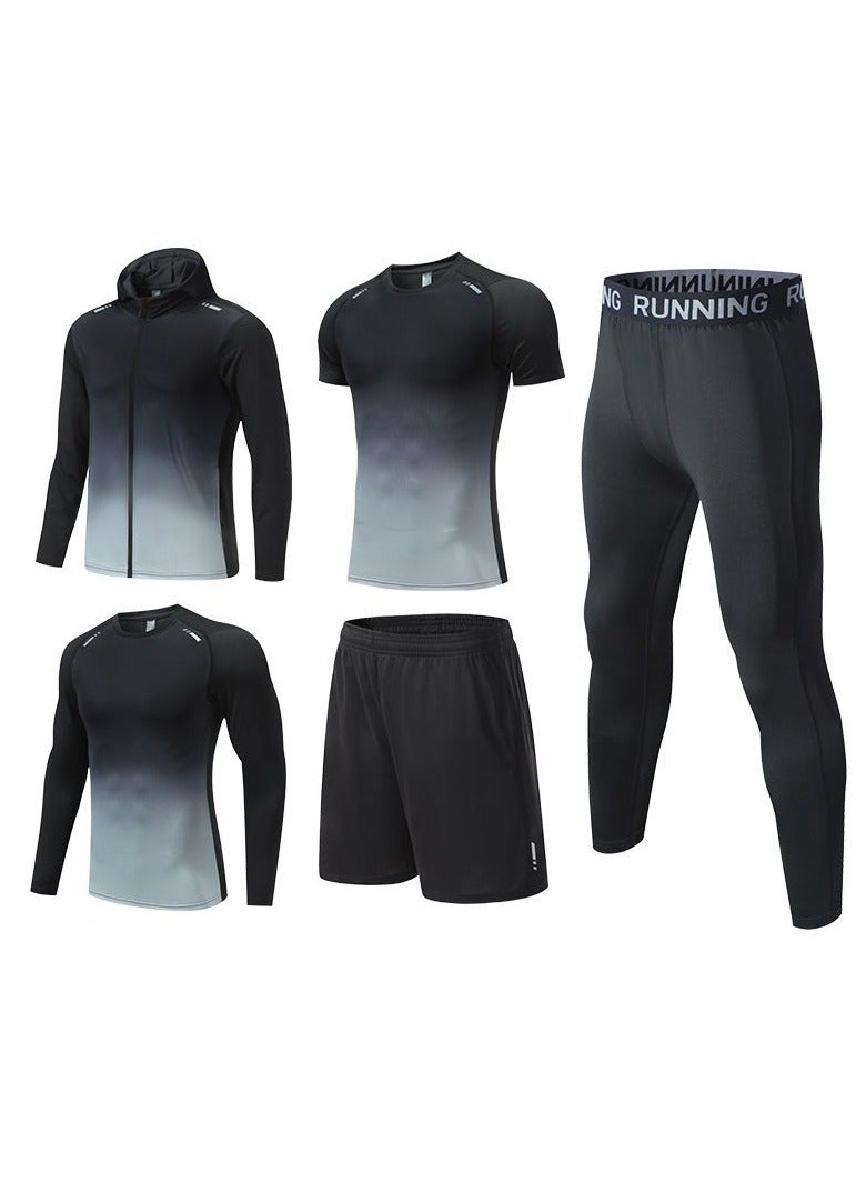 Sports Suit Men's Fitness Clothing Five Piece Set