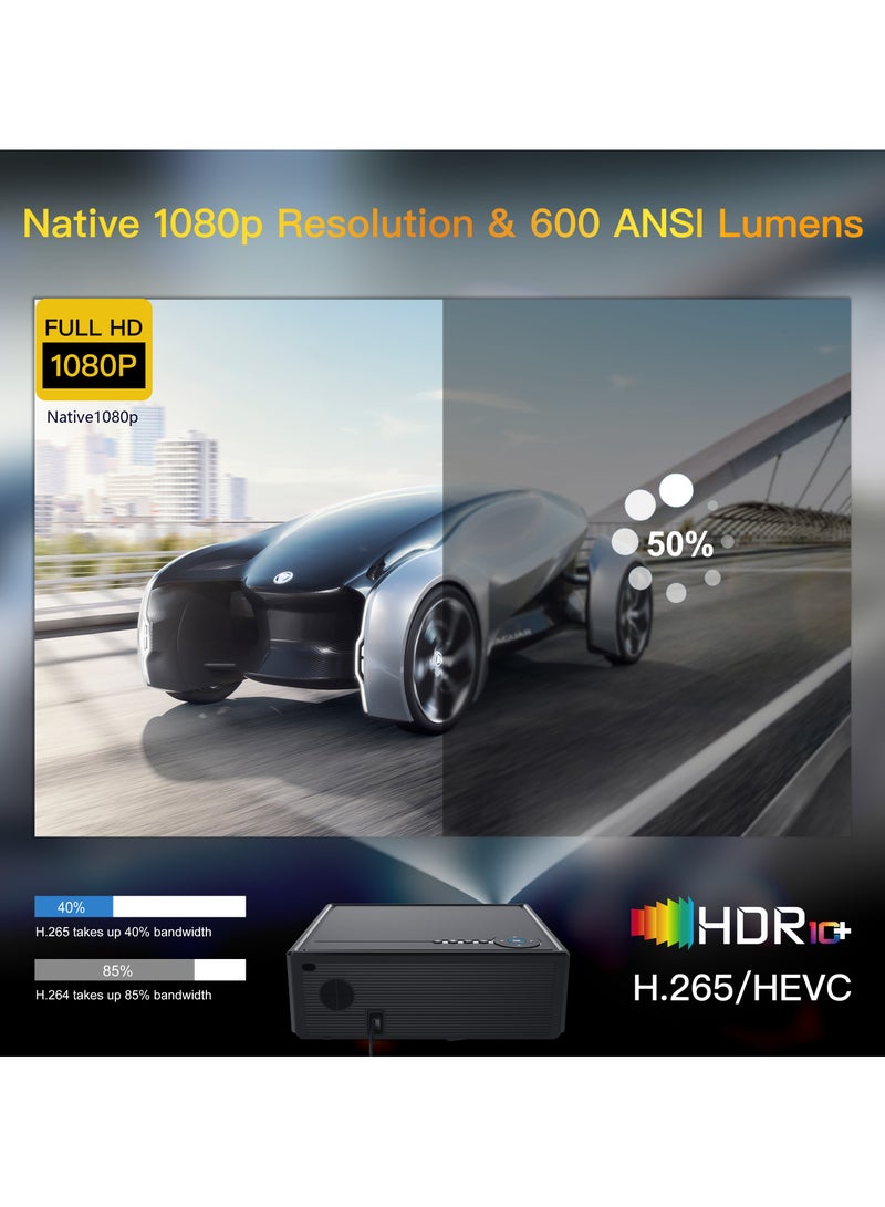 Projector New Generation Smart Projector X7 LAN Full HD 1080P Auto Focus Electric Focus 4-Point Keystone Correction Dolby Audio Dual Stereo Speaker