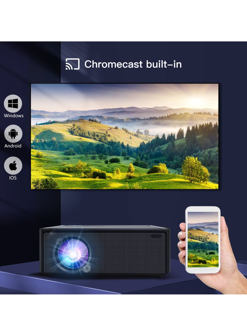 Projector New Generation Smart Projector X7 ATV Full HD 1080P Auto Focus Electric Focus 4-Point Keystone Correction Dolby Audio Dual Stereo Speaker