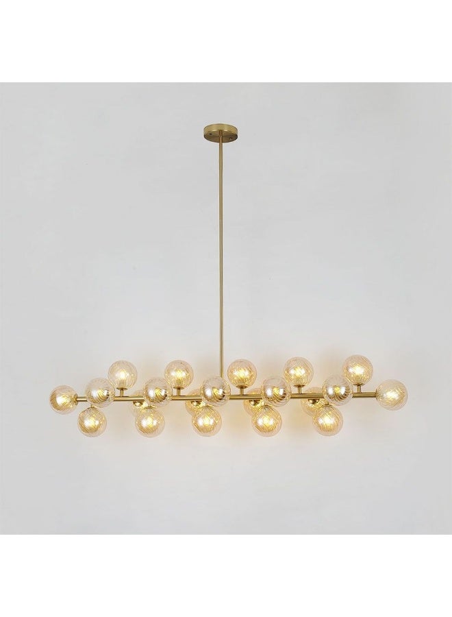 Kiara Chandelier Metal+Crystal L120X26Xh115 G9 Antique Brass