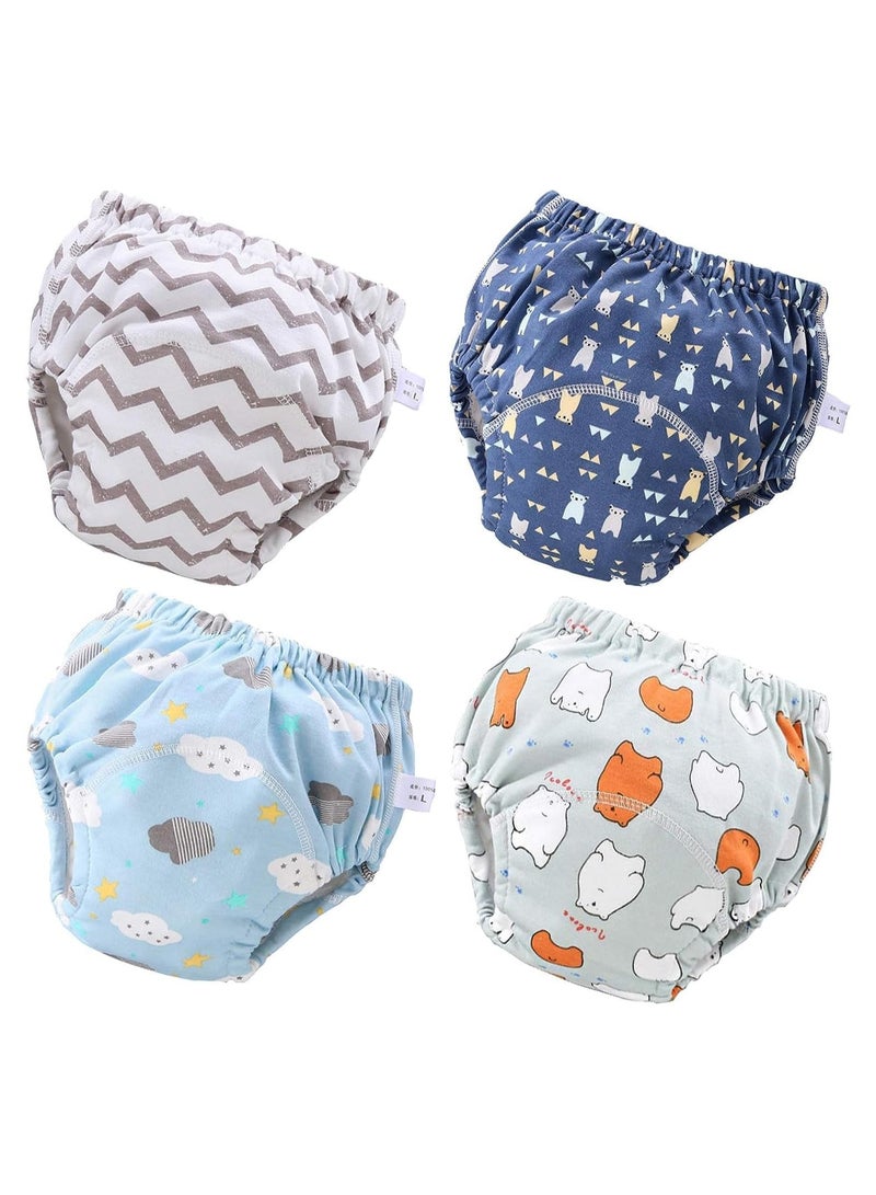 4 Pieces Training Pants Strong Absorbent Toddler Potty Training Underwear for Baby and Toddlers Unisex (6-Layers) 12KG-18KG (2-4 Years Old)