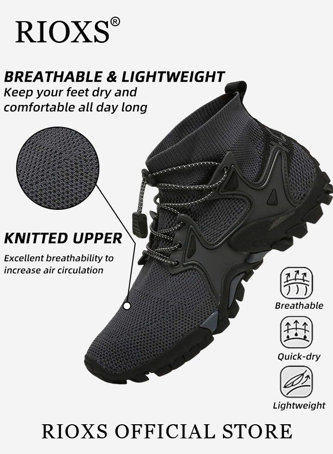 Men's Sports Shoes,Outdoor Non-Slip Trail Running Shoes,Breathable Athletic Sneakers,Trekking Shoes,Hiking Trainers For Men,Lightweight Trail Running Shoes,Climbing Walking Fitness Jogging Sock Sneakers