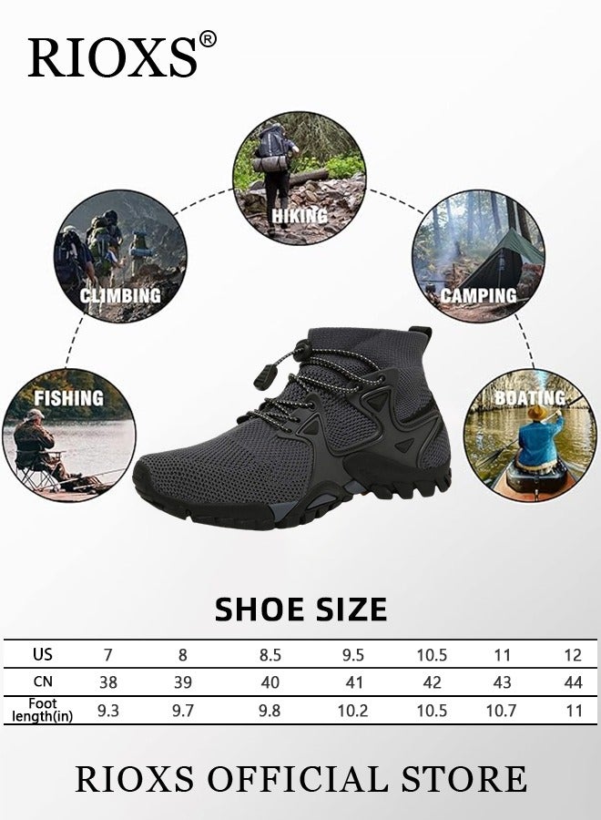 Men's Sports Shoes,Outdoor Non-Slip Trail Running Shoes,Breathable Athletic Sneakers,Trekking Shoes,Hiking Trainers For Men,Lightweight Trail Running Shoes,Climbing Walking Fitness Jogging Sock Sneakers