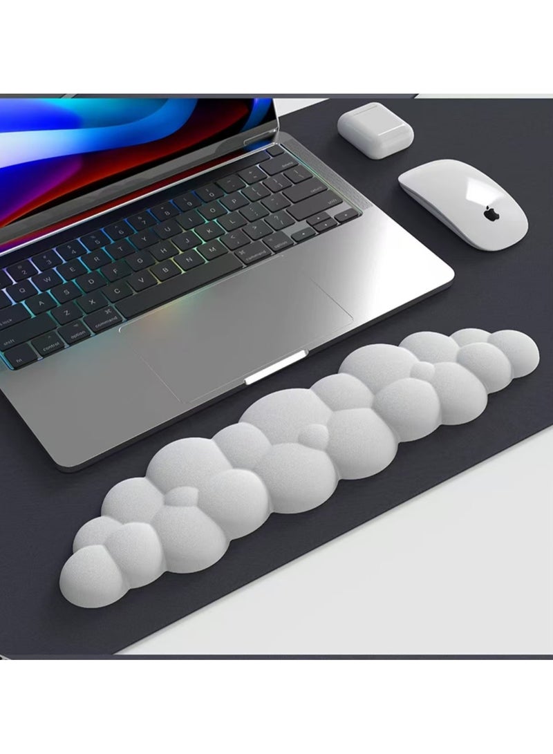 New keyboard wrist guard set cute cloud shaped wrist guard supports mouse, keyboard, computer elbow guard, armrest, mouse wrist pad, ergonomic design, comfortable typing (keyboard not included)