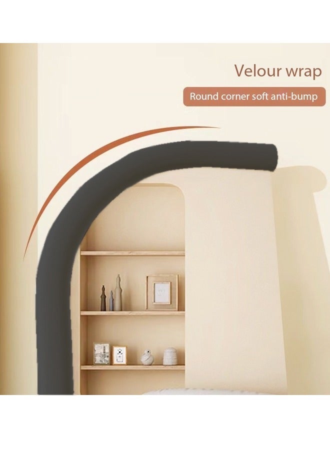 Modern Scandinavian Arc Design Full Length Mirror Standing Hanging or Leaning Against Wall Large Bedroom Floor Mirror Dressing Mirror Wall-Mounted Mirror Wood Frame Mirror Round Corner 70x170 cm Black