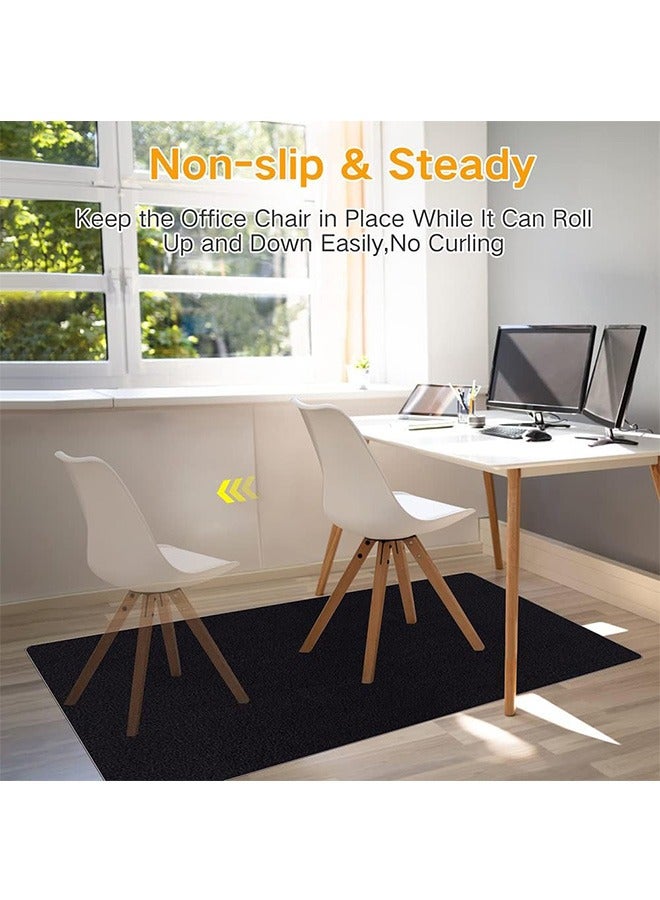 Office Chair Mat for Hardwood & Tile Floor, 140 * 90cm Computer Gaming Rolling Chair Mat, Under Desk Low-Pile Rug, Large Anti-Slip Floor Protector for Home Ofiice(Dark Gray)