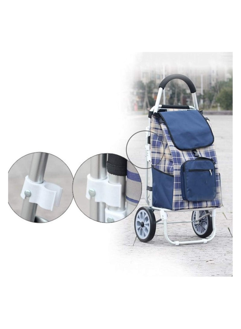 Trolley Fashion Large Reinforced Aluminum Folding Portable Trolley Car Shopping Trolley Bag with Chair