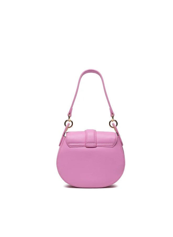 Heart Emblem Leather Shoulder Bag in Lilac for Women - Feminine & Trendy