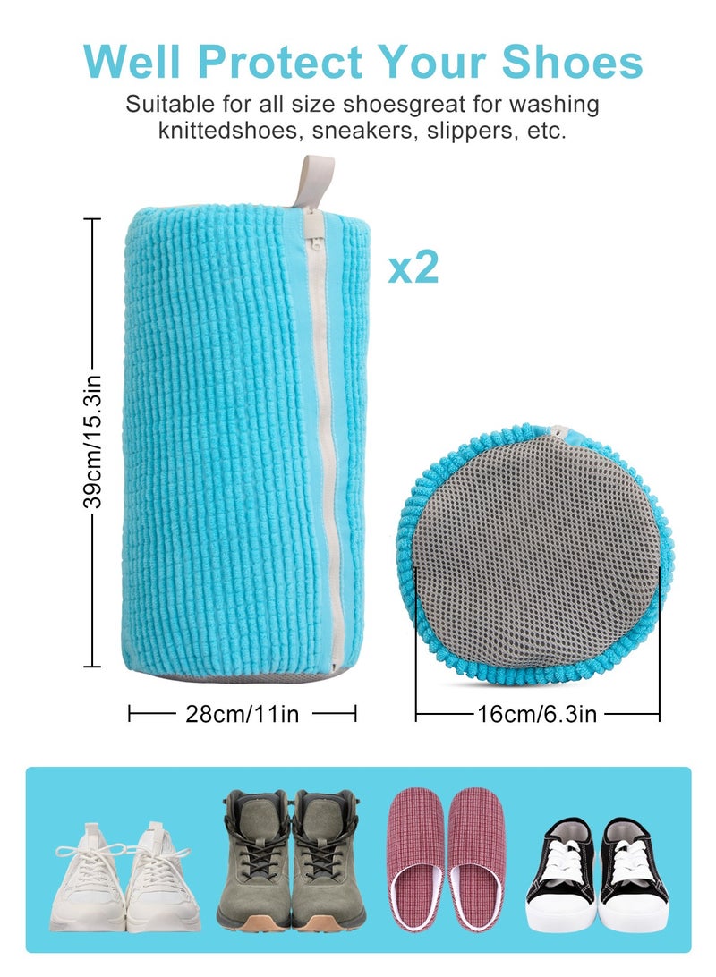 2PCS Shoe Washing Bag for Washing Machine, Laundry Shoe Bag for Washer and Dryer, Reusable Shoe Washing Bag for All Shoe Types and Sizes