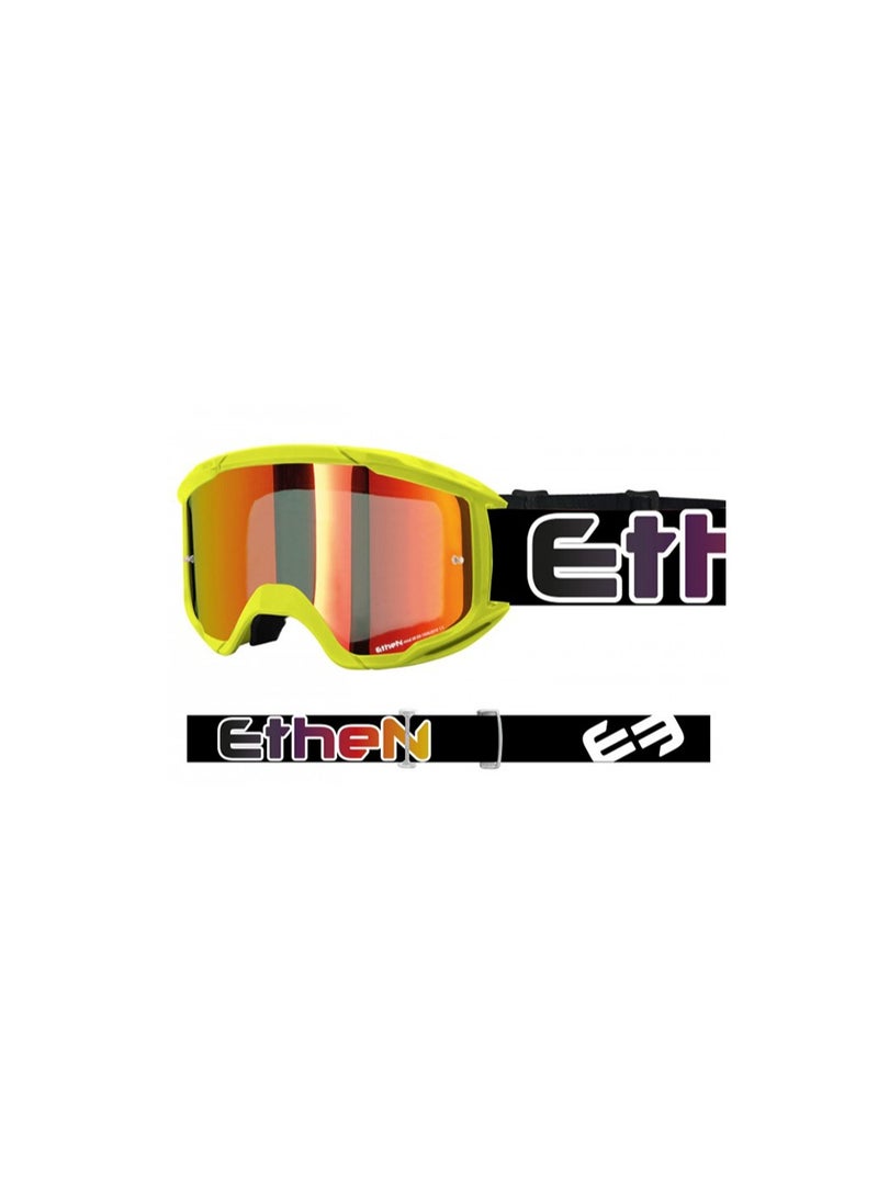 Ethen 06 Evolution Top with mirror lens goggles color yellow