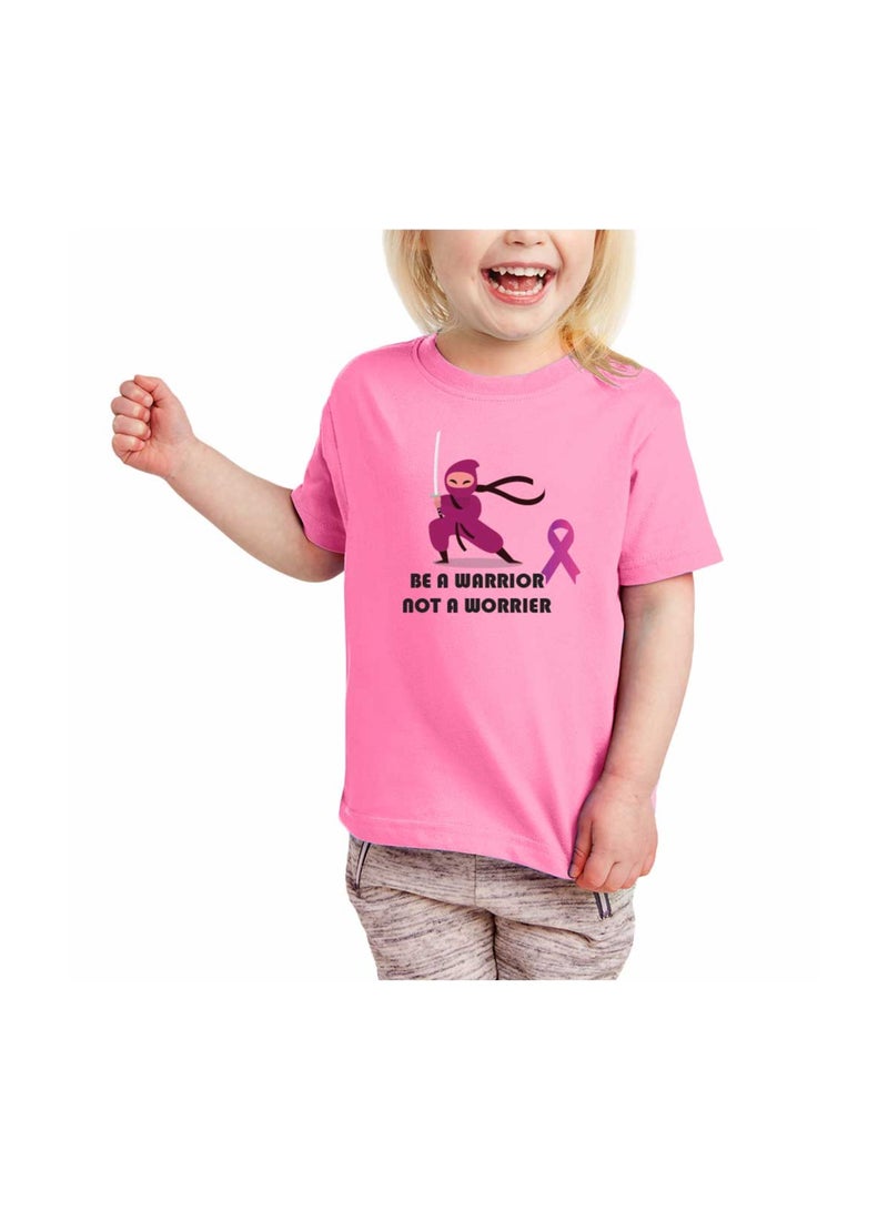 PinkCancer Awareness Kids T-Shirts for Girls – Support and Inspire with Pink Ribbon Design – Round Neck Short Sleeve Soft Cotton T-Shirt