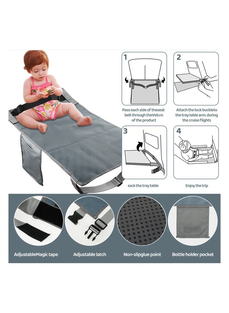 Baby Airplane Travel Footrest Bed Toddler Airplane Seat Portable Toddler Travel Foot Hammock Airplane Seat Extender Leg Rest for Children Travel Essentials for Children to Lie Down on Plane