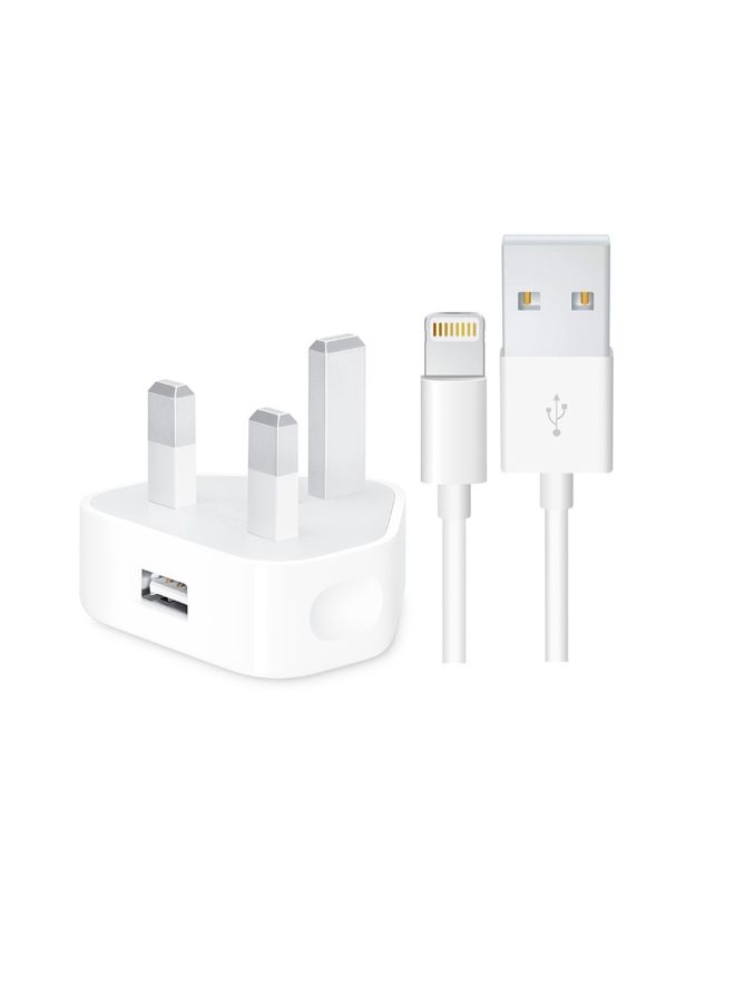 Wall Charger 5W USB Power Adapter with Lightning Cable for iphone 12 Pro White