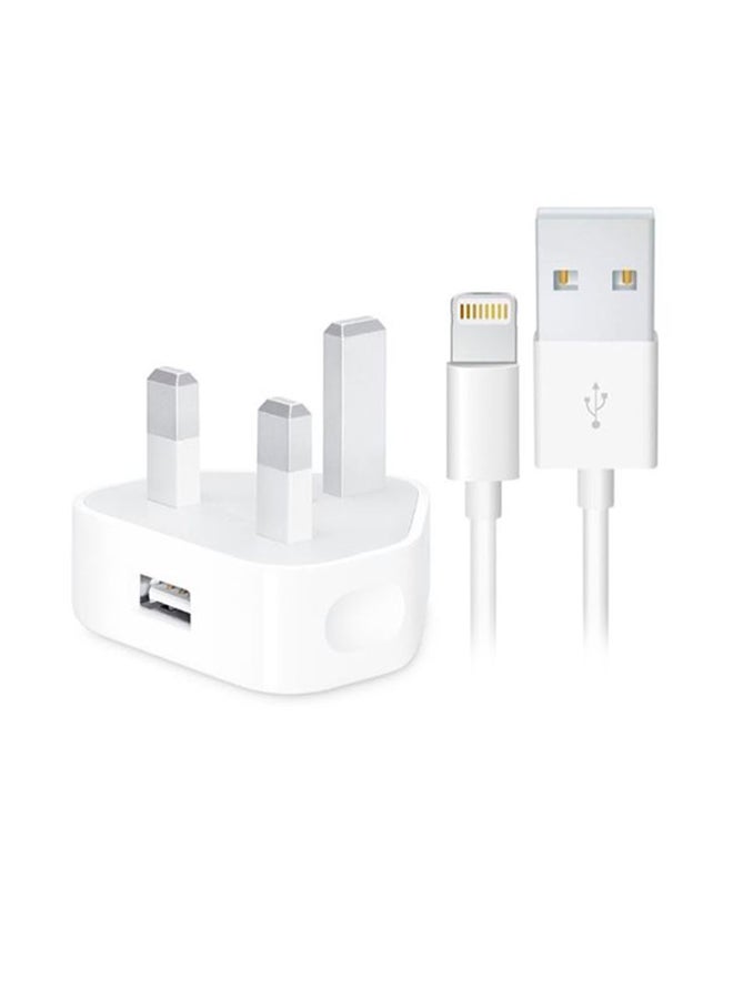 Wall Charger 5W USB Power Adapter with Lightning Cable for iphone 13 Mini White