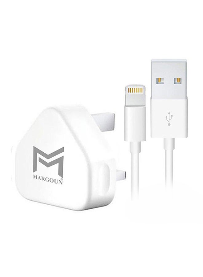 Wall Charger 5W USB Power Adapter with Lightning Cable for iphone 13 White