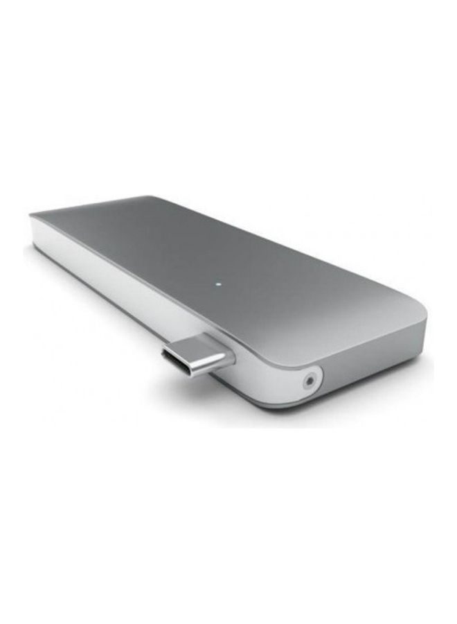 USB-C Multiport Extension Hub Adapter And Card Reader Grey