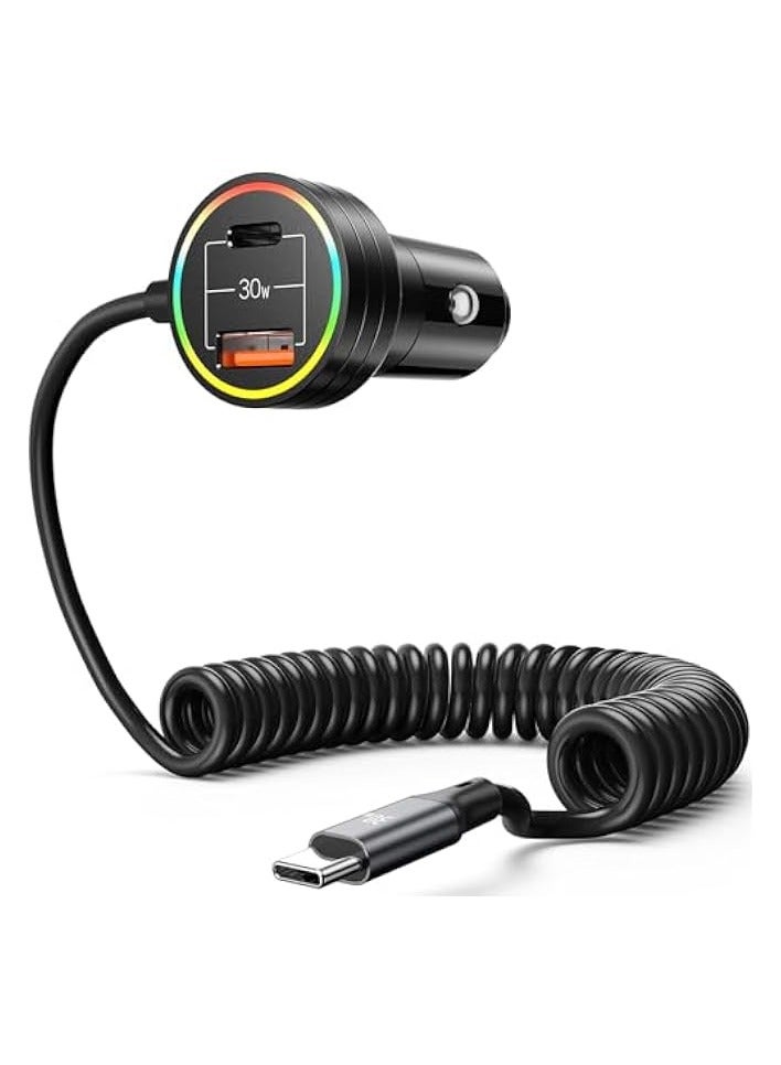 USB C Car charge, Super Fast Car charge PD & QC 3.0 Car charge Multi-Device Fast Car charge for iPhone 15 Series/Galaxy S23-S21/iPhone 14