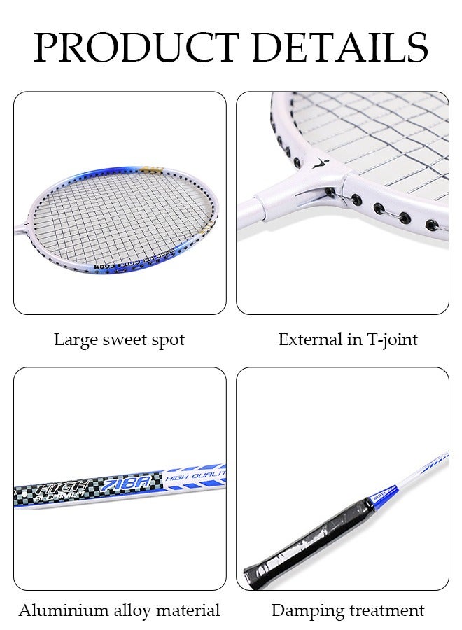 Badminton Rackets Set 2 Player Badminton Rackets Lightweight Badminton Racquet with 3 Shuttlecocks and 1 Carrying Bag,Badminton Backyard Games for Outdoor,Garden,Beach,Family Fun Game