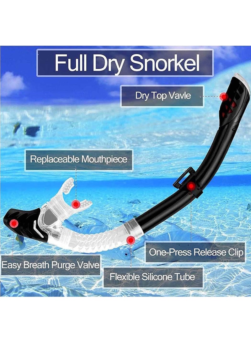 Diving Mask Snorkeling Mask with Latest Dry Top Breathing System,Fold 180°Panoramic Diving Snorkeling Goggles Tempered Glass Anti-Fog Anti-Leak Snorkeling Gear for Adults and Youth.