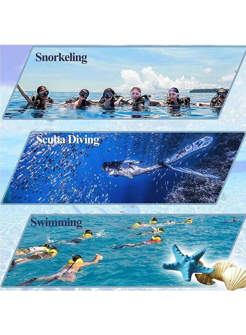 Diving Mask Snorkeling Mask with Latest Dry Top Breathing System,Fold 180°Panoramic Diving Snorkeling Goggles Tempered Glass Anti-Fog Anti-Leak Snorkeling Gear for Adults and Youth.