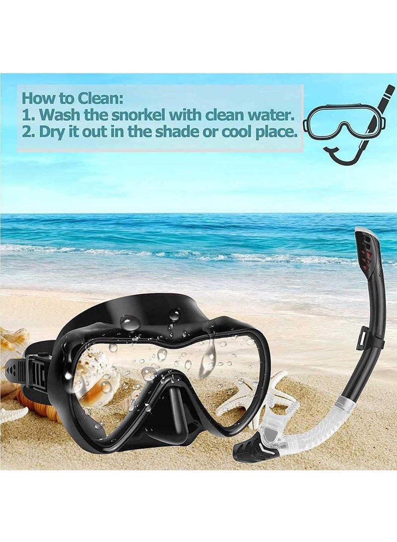 Diving Mask Snorkeling Mask with Latest Dry Top Breathing System,Fold 180°Panoramic Diving Snorkeling Goggles Tempered Glass Anti-Fog Anti-Leak Snorkeling Gear for Adults and Youth.