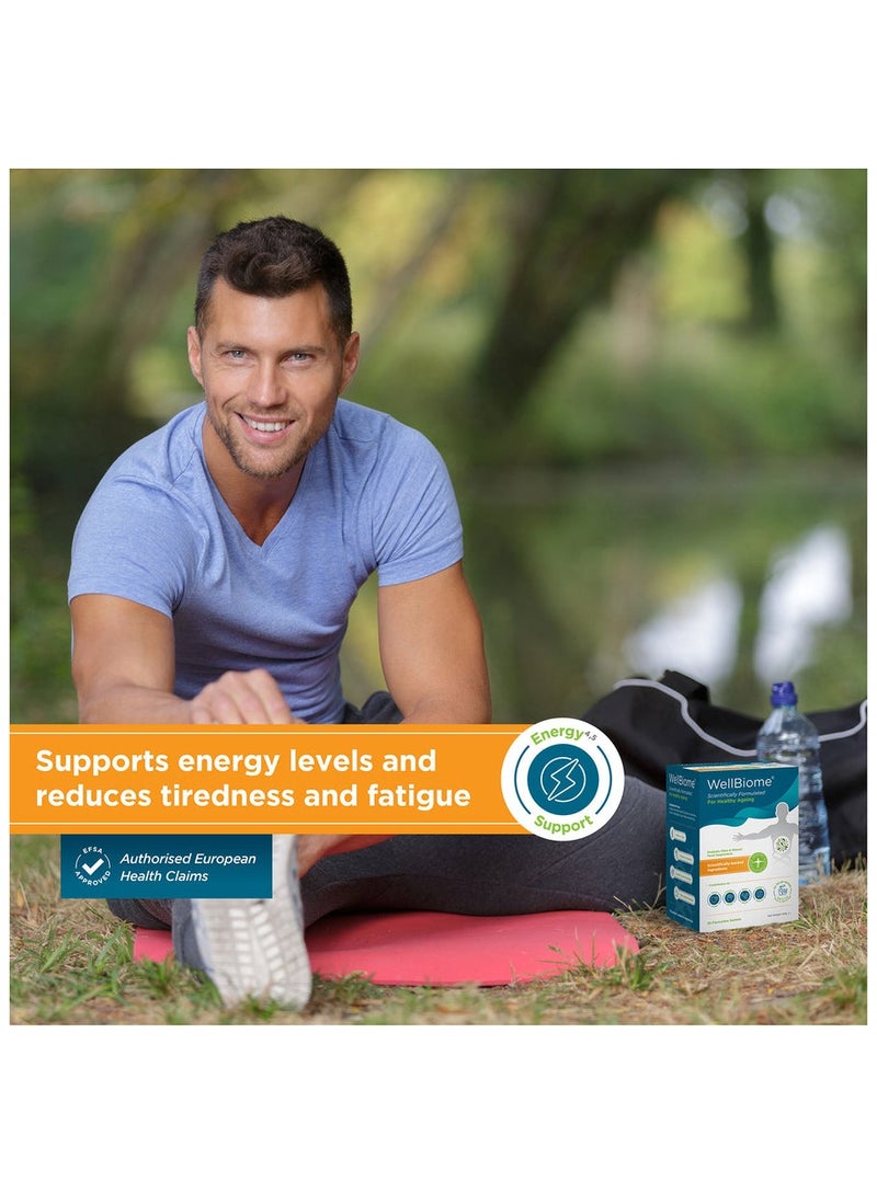 WellBiome For Healthy Ageing Prebiotic Fibre Complex Supports Gut Health & Growth of Healthy Bacteria, Vegan 30 Unflavored Sachets