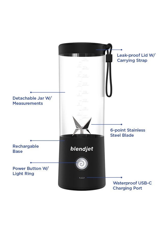 V2 Portable Blender Smoothie Maker, Personal Blender, Fruit Blender, Leak Proof Juicer, BPA-Free 475ml 200W Sports Bottle, USB-C Rechargeable, Ice Crusher with Stainless Steel Blades - Merlot