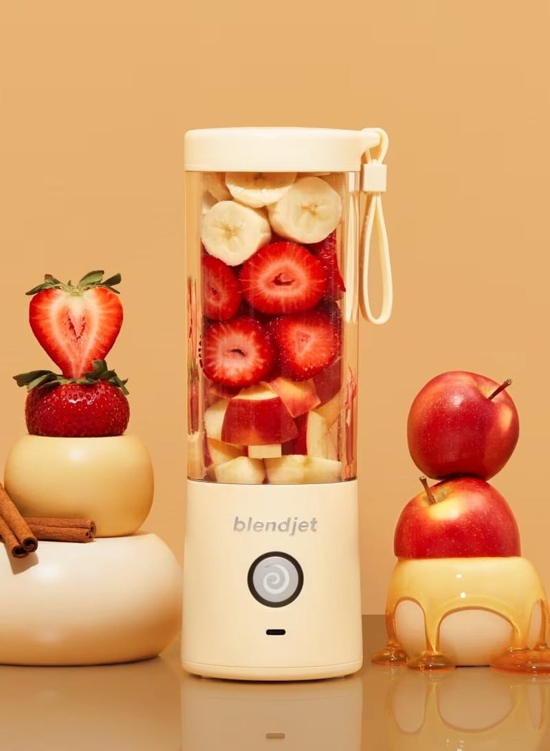 V2 Portable Blender Smoothie Maker, Personal Blender, Fruit Blender, Leak Proof Juicer, BPA-Free 475ml 200W Sports Bottle, USB-C Rechargeable, Ice Crusher with Stainless Steel Blades - Cream