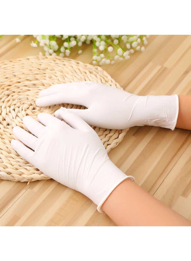 50-Piece Powder-Free Rubber Latex Stretchy Disposable Gloves