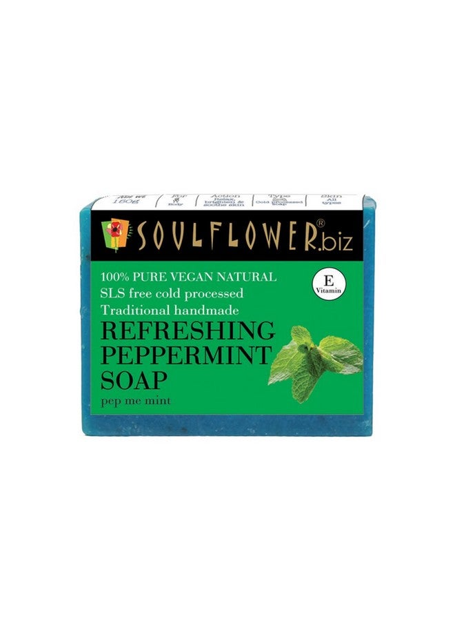 Peppermint Soap Handmade 100% Pure Natural & Cold Processed Grade 1 Bis Standard Premium & Luxurious Soap With Essential Oils Exotic Herbs & Aroma 150G