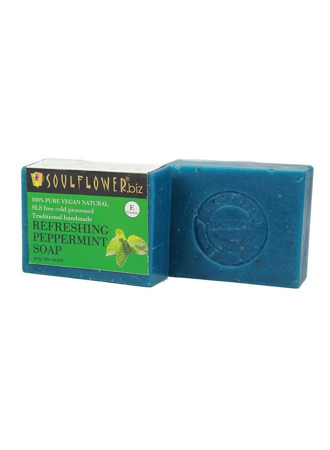 Peppermint Soap Handmade 100% Pure Natural & Cold Processed Grade 1 Bis Standard Premium & Luxurious Soap With Essential Oils Exotic Herbs & Aroma 150G