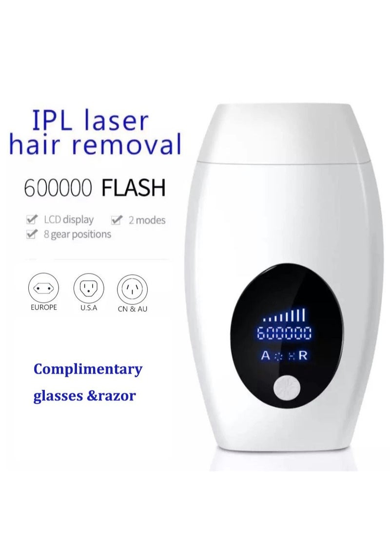 IPL Laser Hair Removal Device Permanent Painless 600,000 Flashes And 8 Energy Levels Facial Body Professional Laser Hair Removal