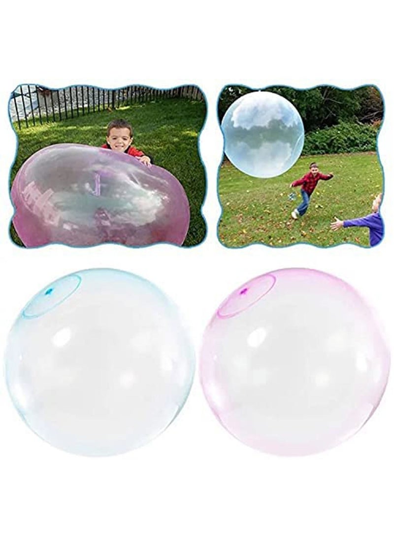 Bubble Ball Toy for Adults Kids Inflatable Water Ball Beach Garden Soft Rubber Ball Outdoor Party (Blue extra large 120CM 1PC)