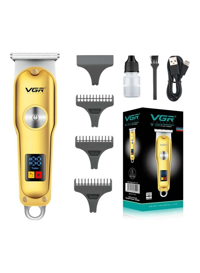 V-290 Professional Electric Rechargeable LED Display Best Hair Trimmer Gold/Silver