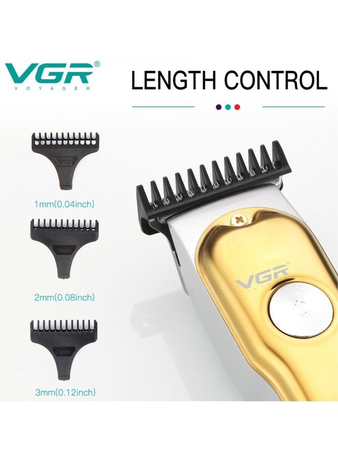 V-290 Professional Electric Rechargeable LED Display Best Hair Trimmer Gold/Silver