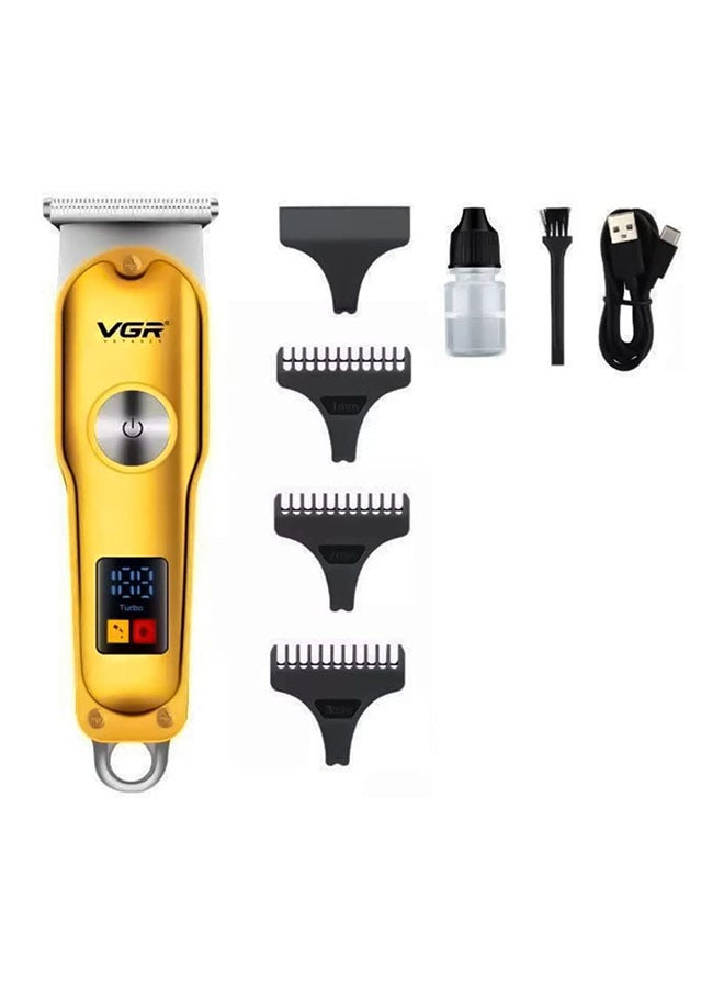 V-290 Professional Electric Rechargeable LED Display Best Hair Trimmer Gold/Silver