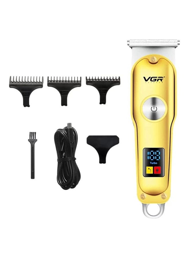 V-290 Professional Electric Rechargeable LED Display Best Hair Trimmer Gold/Silver