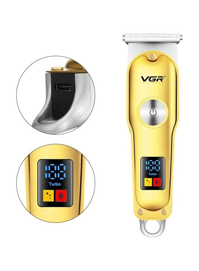 V-290 Professional Electric Rechargeable LED Display Best Hair Trimmer Gold/Silver