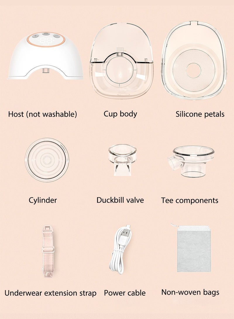 Wearable Breast Pump Hands Free with 4 Modes & 12 Levels Low Noise Portable Electric Breast Pump 10 Milk Storage Bags