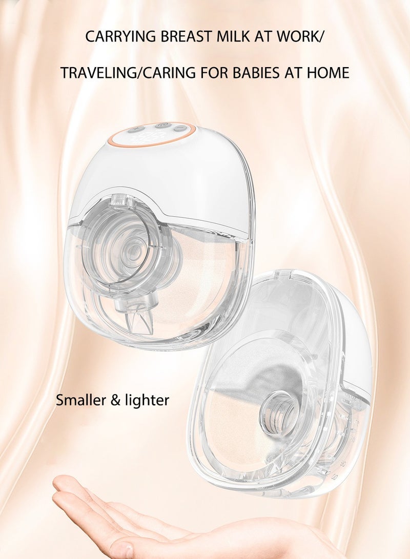 Wearable Breast Pump Hands Free with 4 Modes & 12 Levels Low Noise Portable Electric Breast Pump 10 Milk Storage Bags