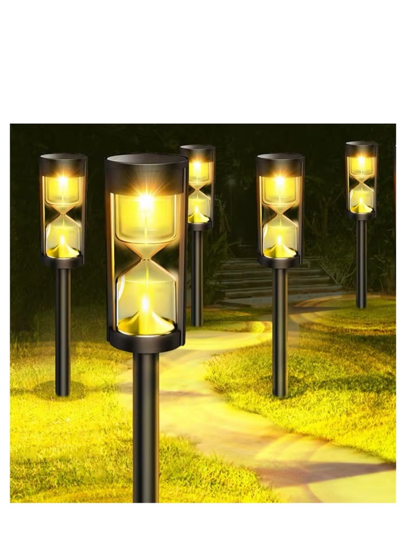 Solar Hourglass (4-Pack) Lawn Lamp IP65 Waterproof Garden Warm Light Flashing LED Landscape Light for Outdoor Garden Landscape Patio (Warm Light)