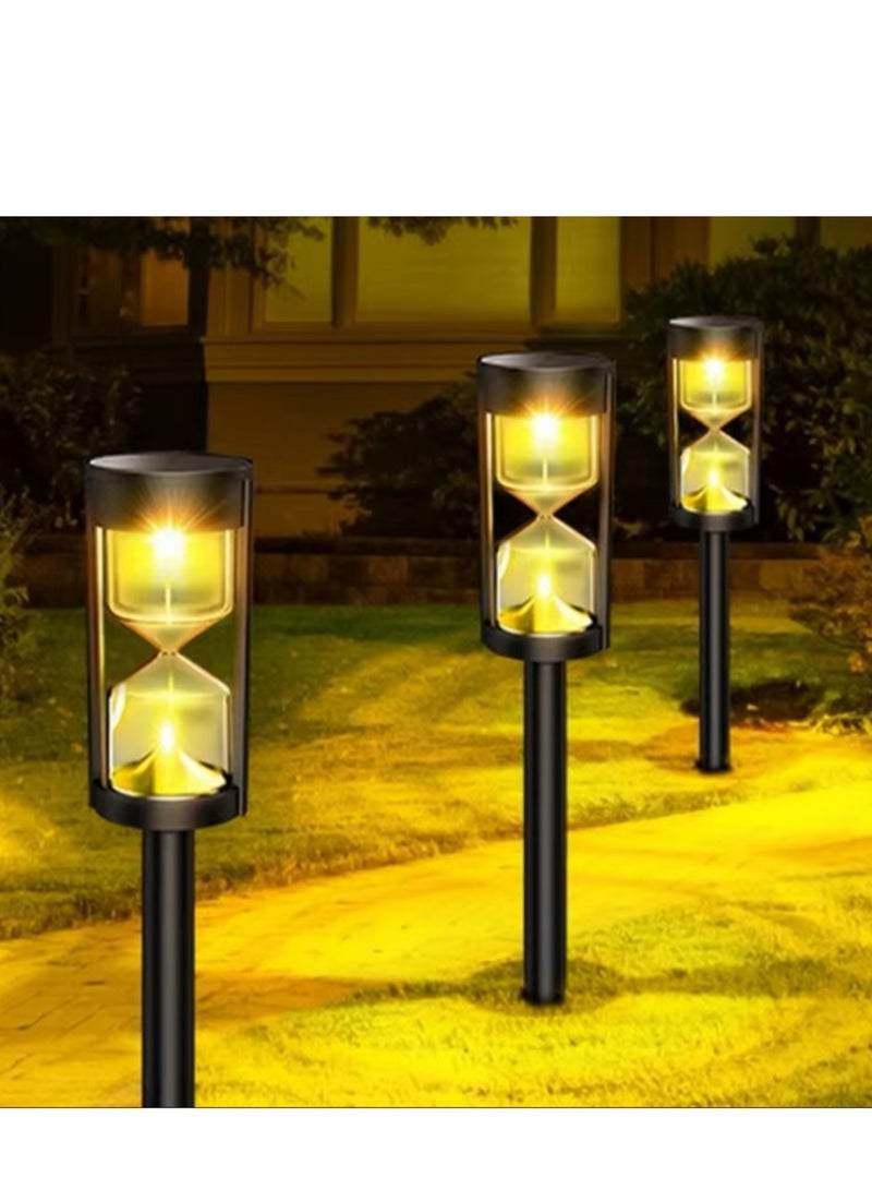 Solar Hourglass (4-Pack) Lawn Lamp IP65 Waterproof Garden Warm Light Flashing LED Landscape Light for Outdoor Garden Landscape Patio (Warm Light)