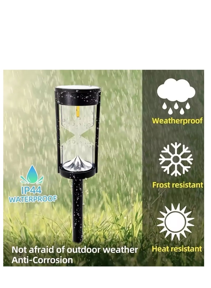 Solar Hourglass (4-Pack) Lawn Lamp IP65 Waterproof Garden Warm Light Flashing LED Landscape Light for Outdoor Garden Landscape Patio (Warm Light)