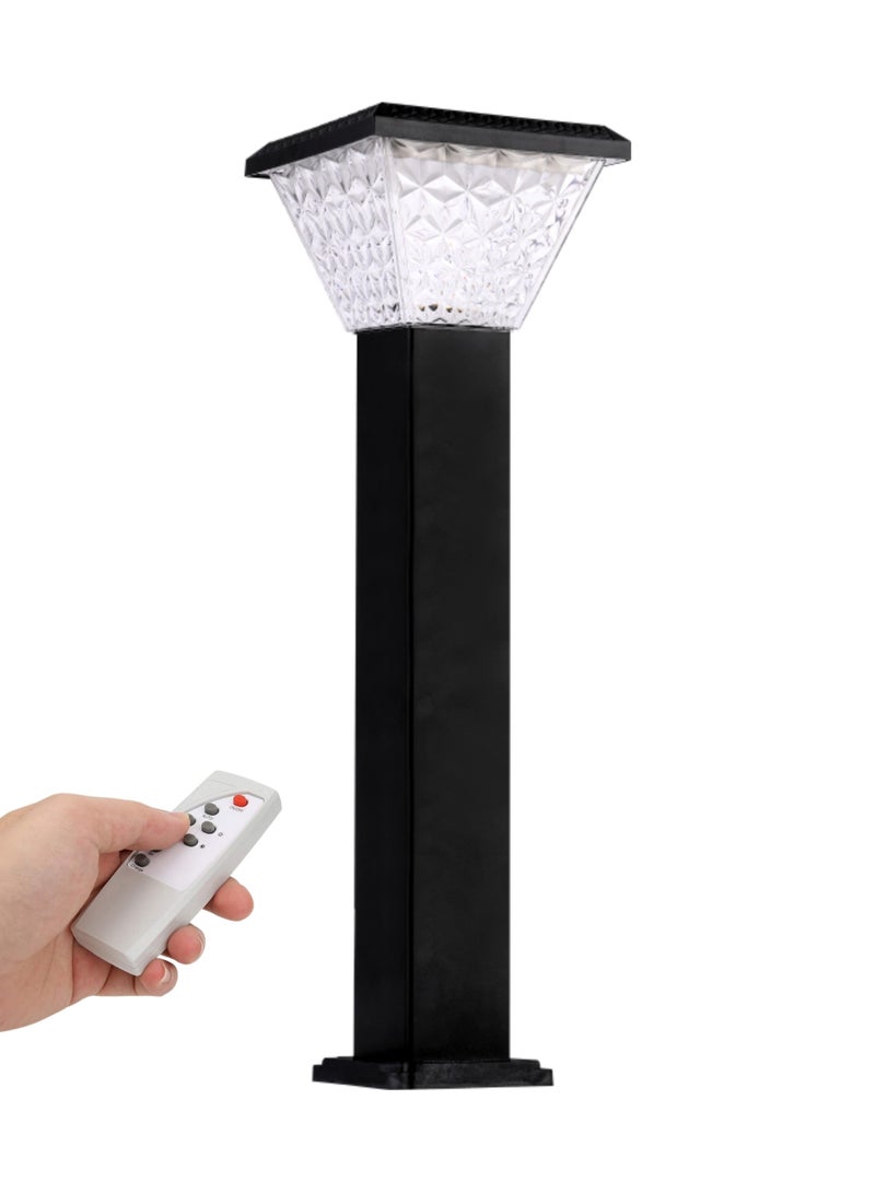 Solar Garden Post Light-80Cm-Black, Remote-Controlled LED Outdoor Solar Lamp, 3000K(Warm)/4000K(Neutral)/6500K(Cool) White Light, 3 Color Changing, 7500 MAh Battery, For Garden Yard Lawn Patio Pathway