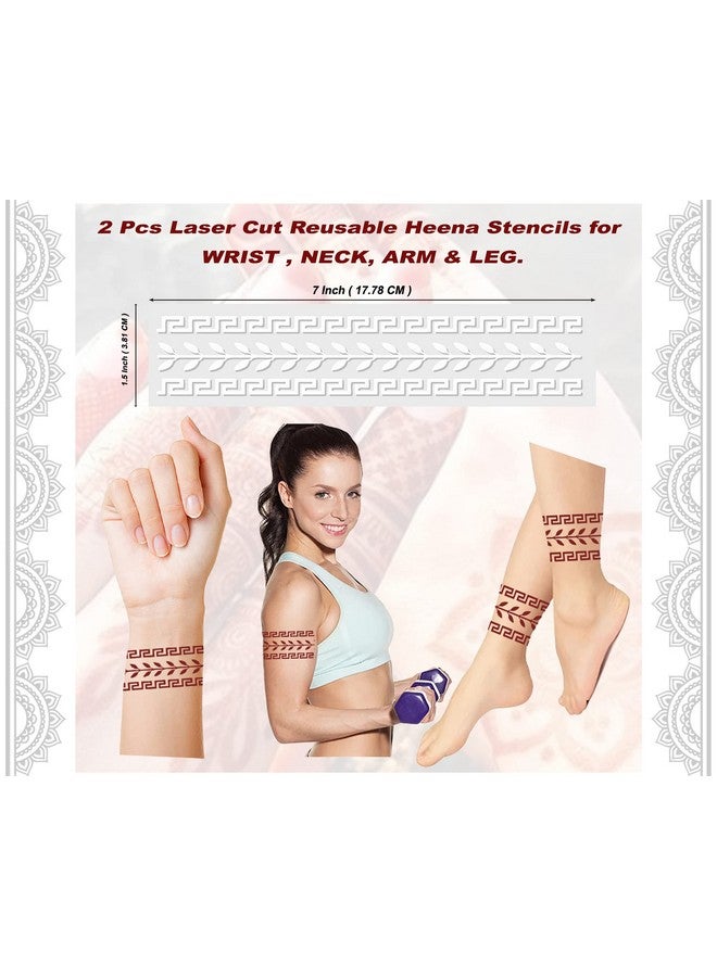 Set Of 20 Pcs Combo Pack, Reusable Mehandi Ke Stickerfor Both Hands, Easy To Use, Best For Girls, Women, Kids & Teen| New Mehandi Stencils Design Stickers, D-2293