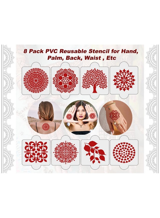 Set Of 20 Pcs Combo Pack, Reusable Henna Stickersfor Both Hands, Easy To Use, Best For Girls, Women, Kids & Teen| New Mehandi Stencils Design Stickers, D-2298