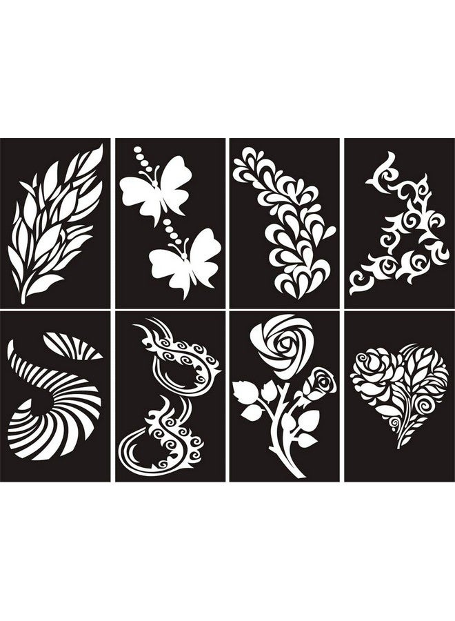 Heena Mehandi Tatto Stencil Set For Hand Body Fingure Face Heena Art Temporary Tatto For Kids Girls & Women Design Niv316 Black M