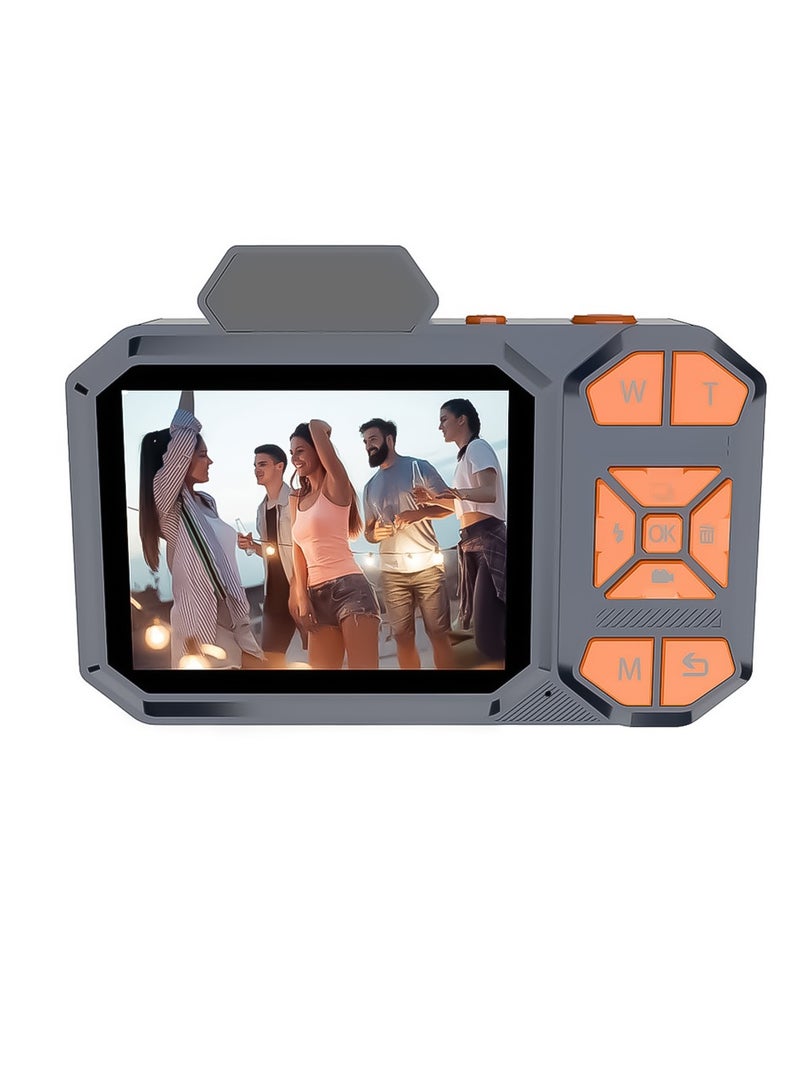 48MP Full HD 1080 Advanced Digital Camera Video Stabilization & 18x Digital Zoom, Porodo - Orange