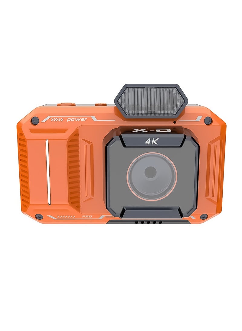 48MP Full HD 1080 Advanced Digital Camera Video Stabilization & 18x Digital Zoom, Porodo - Orange